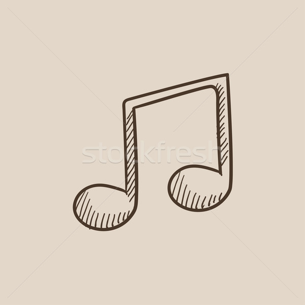 600x600 Music Note Sketch Icon. Vector Illustration Andrei Krauchuk - Sketch Music