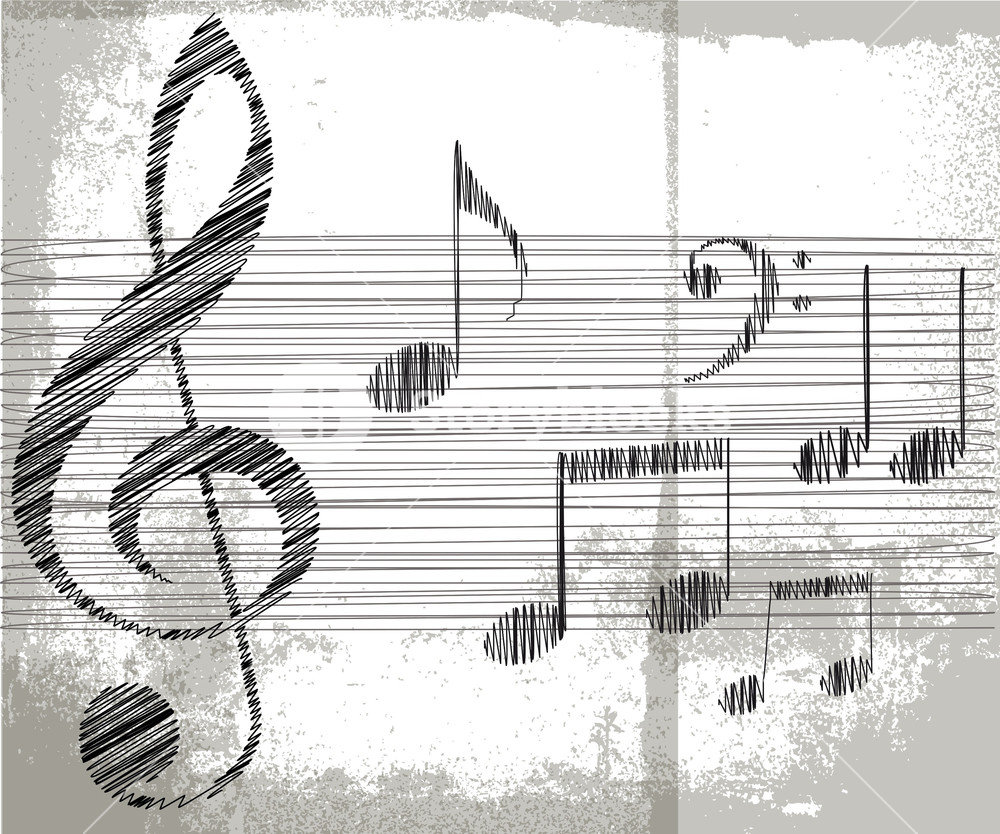 1000x834 Sketch Of Music Notes. Vector Illustration Royalty Free Stock - Sketch Music