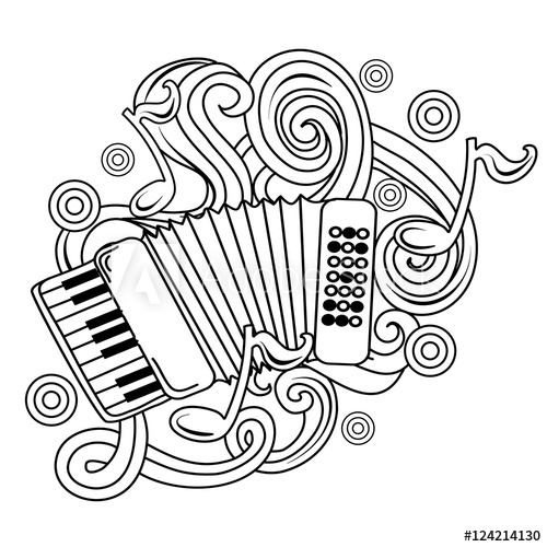 500x500 Cartoon Hand Drawn Doodles Musical Illustration. Sketch - Sketch Musical