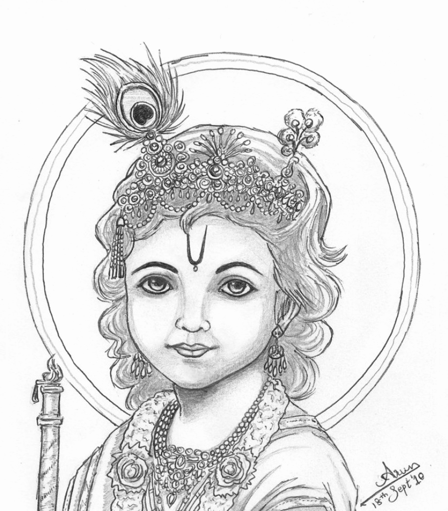 898x1024 Sketch My Picture Lord Krishna Sketches Images Of Pencil Drawing - Sketch My Pic