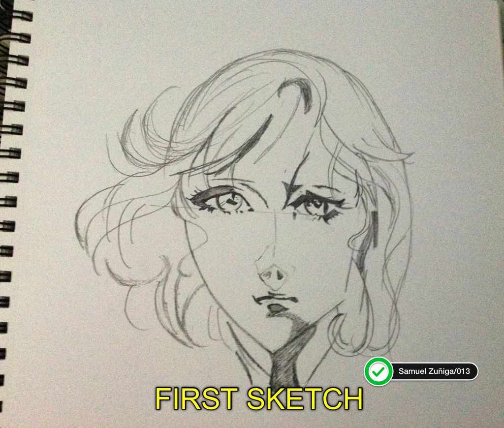 1024x870 My First Manga Character ,first Sketch. Sam Zuniga My - Sketch My Thing