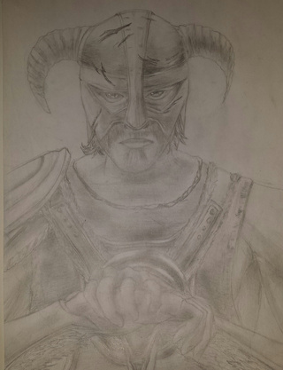 320x417 Dovakin (Skyrim ) Sketch I Tried Doing A Pencil Sketch And .. Yea - Sketch My Thing
