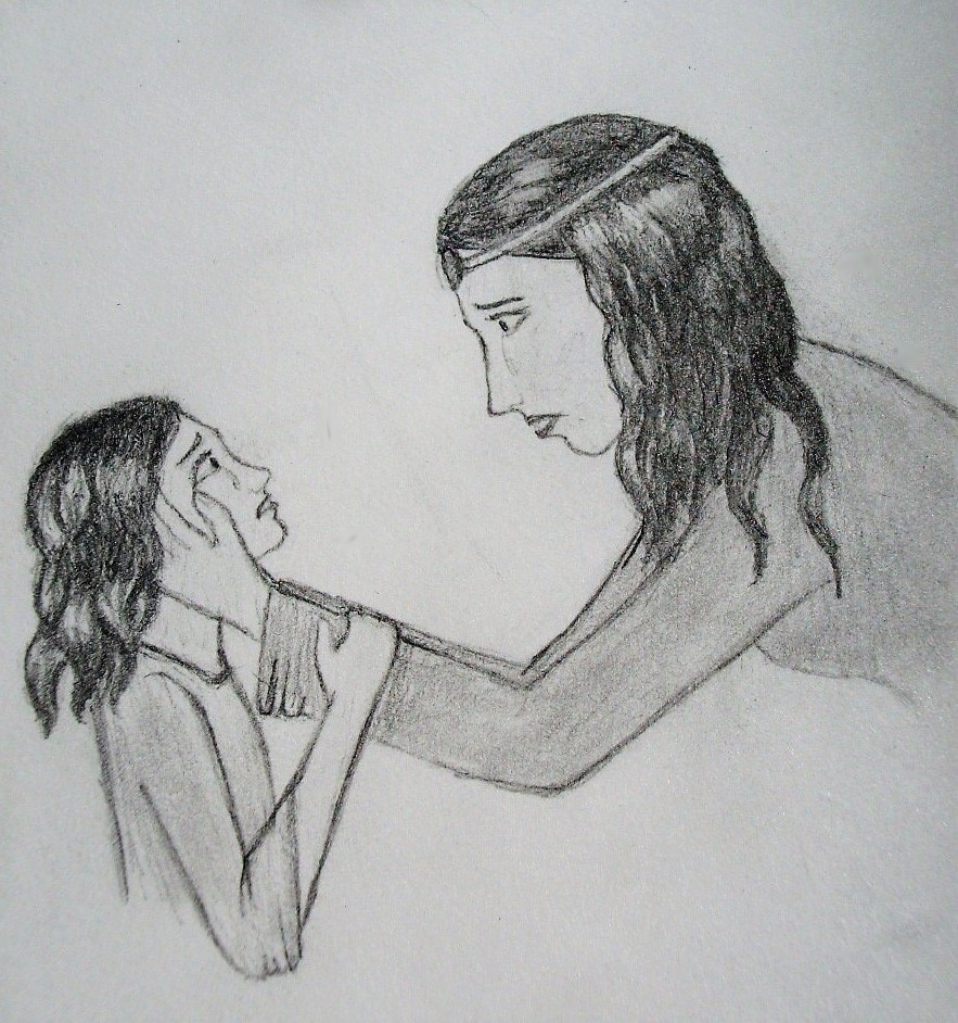 883x942 Young Melashara With Her Mother. I Redid This Sketch Because The - Sketch My Thing