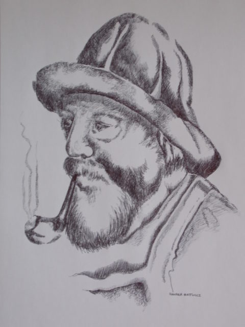 480x640 Sketch Of Myself Preparing For Sea One Single Drop - Sketch Myself