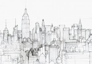300x210 New York Skyline Pencil Drawing Pencil Drawing Of A City - Sketch New York Skyline
