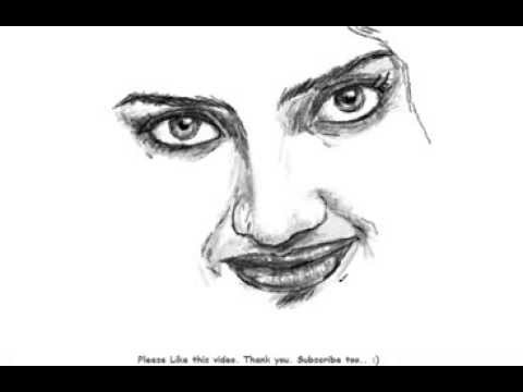 480x360 How To Draw Girl Face Eyes Nose And Lips - Sketch Nose And Lips