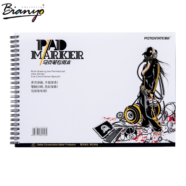 640x640 Potentate 120gsm A4 A5 32 Sheets Spiral Marker Pad Sketch - Sketch Notepad