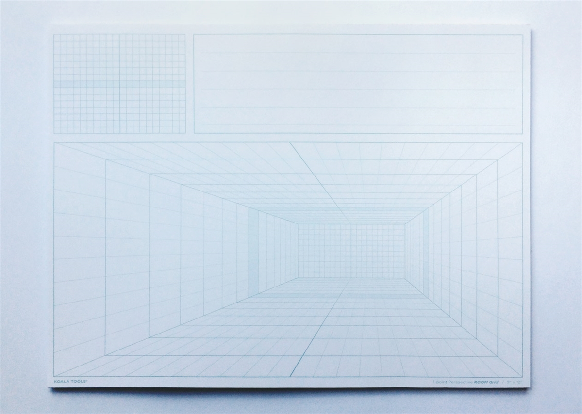 1199x854 Room Grid (1 Point Perspective) Sketch Pad - Sketch Notepad