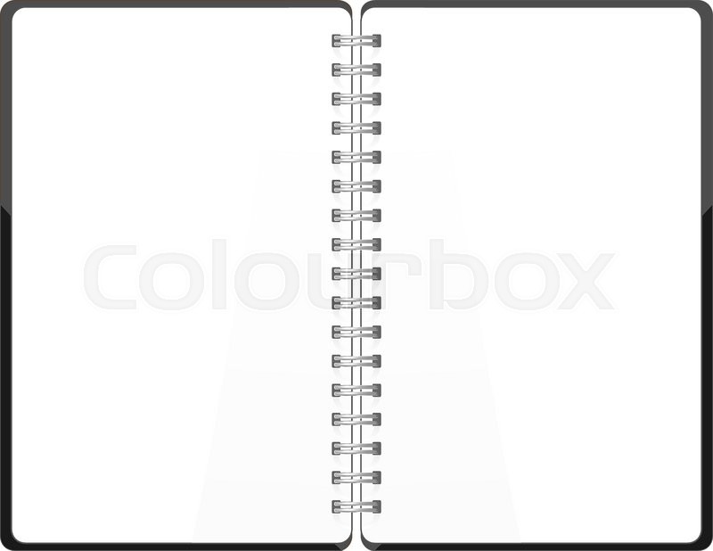 800x618 Vector. Stationery. An Open Pocket Book, Diary, Notebook - Sketch Notepad