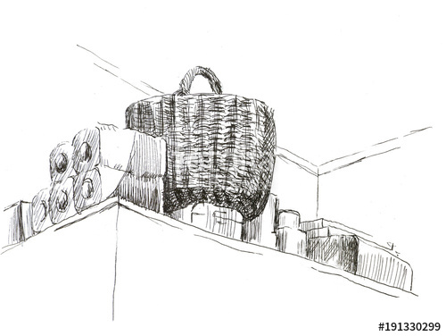 500x376 Old Things On A Case. Sketch Objects. Hand Drawing. Gel Pen - Sketch Objects