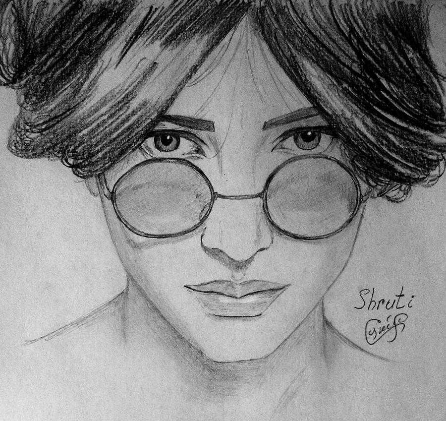 900x849 Pencil Sketch Of Shruti Haasan Photos - Sketch Of