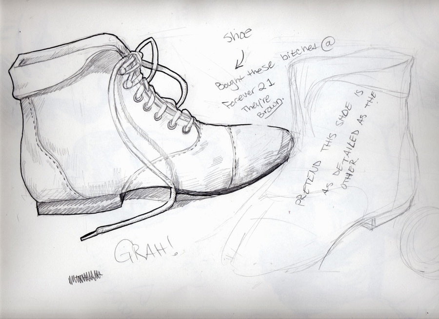 900x654 Sketch Of A Shoes By Wiccimm - Sketch Of