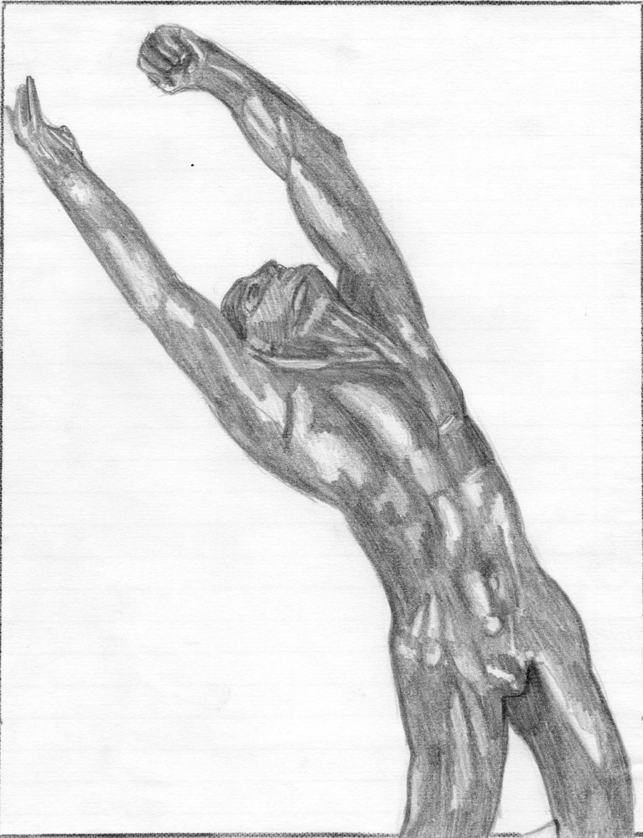 900x1174 A Sketch Of A Rodin Sculpture (1997) By Dnostallone - Sketch Of A