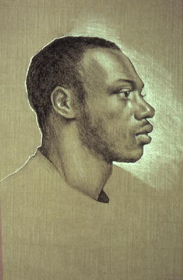 262x400 David Hardy Classical Realist Painter Detail View Of Male - Sketch Of A Black Man
