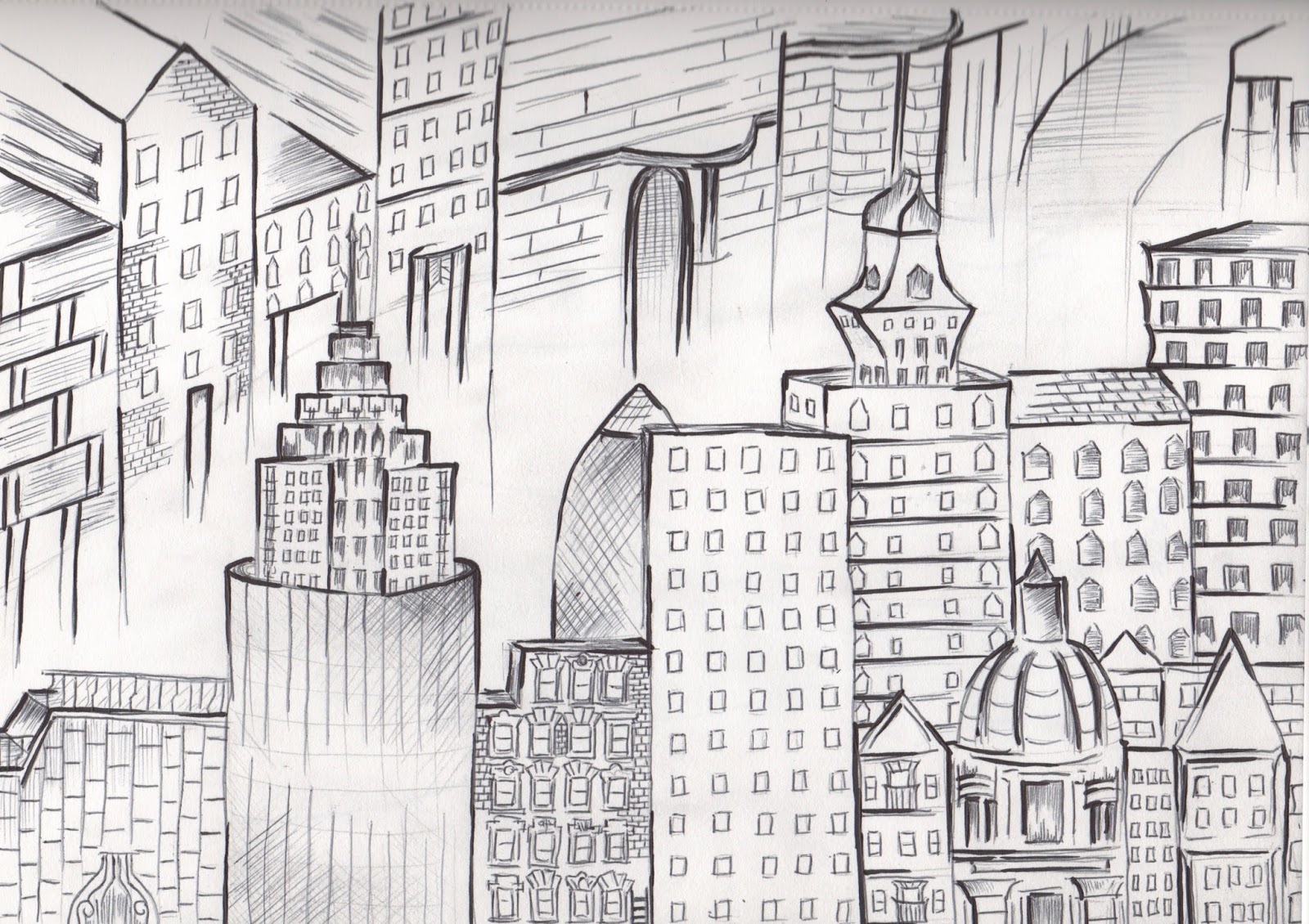 1600x1130 Sketch - Sketch Of A City