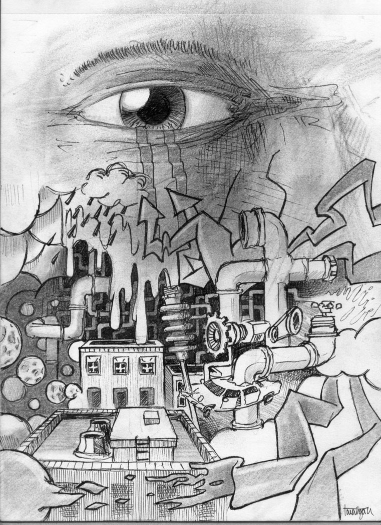 761x1050 Abstract Drawing Of A City By Ilyagalayda - Sketch Of A City