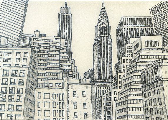570x407 City Sketch - Sketch Of A City