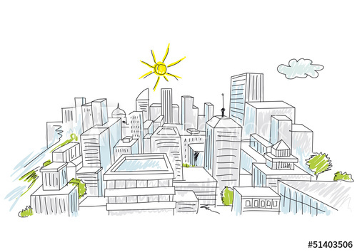 500x354 Sketch Of A City - Sketch Of A City