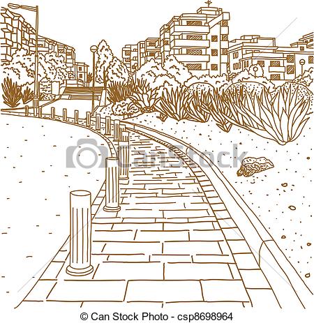 450x463 City Street. Drawn Sketch Of A City Street. - Sketch Of A City