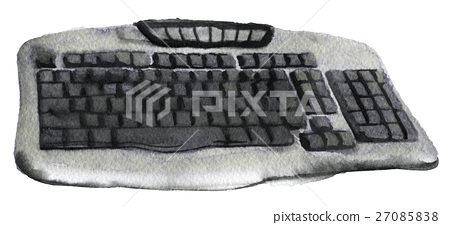 450x225 Watercolor Sketch Of Computer Keyboard - Sketch Of A Computer Keyboard