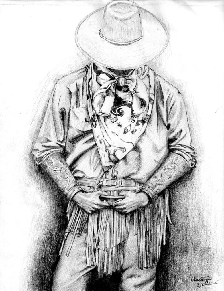 786x1017 Cowboy Sketch Drawings - Sketch Of A Cowboy