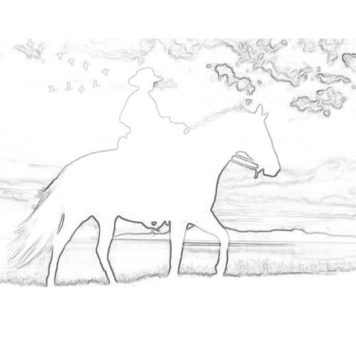 500x500 Cowboy - Sketch Of A Cowboy