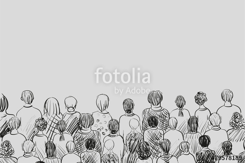 500x333 Sketch Of People Crowd - Sketch Of A Crowd