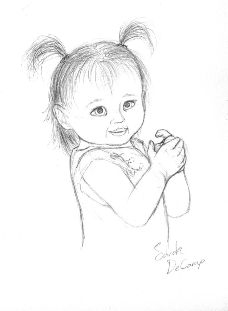 766x1044 Little Girl Sketch By Novatheartist - Sketch Of A Little Girl