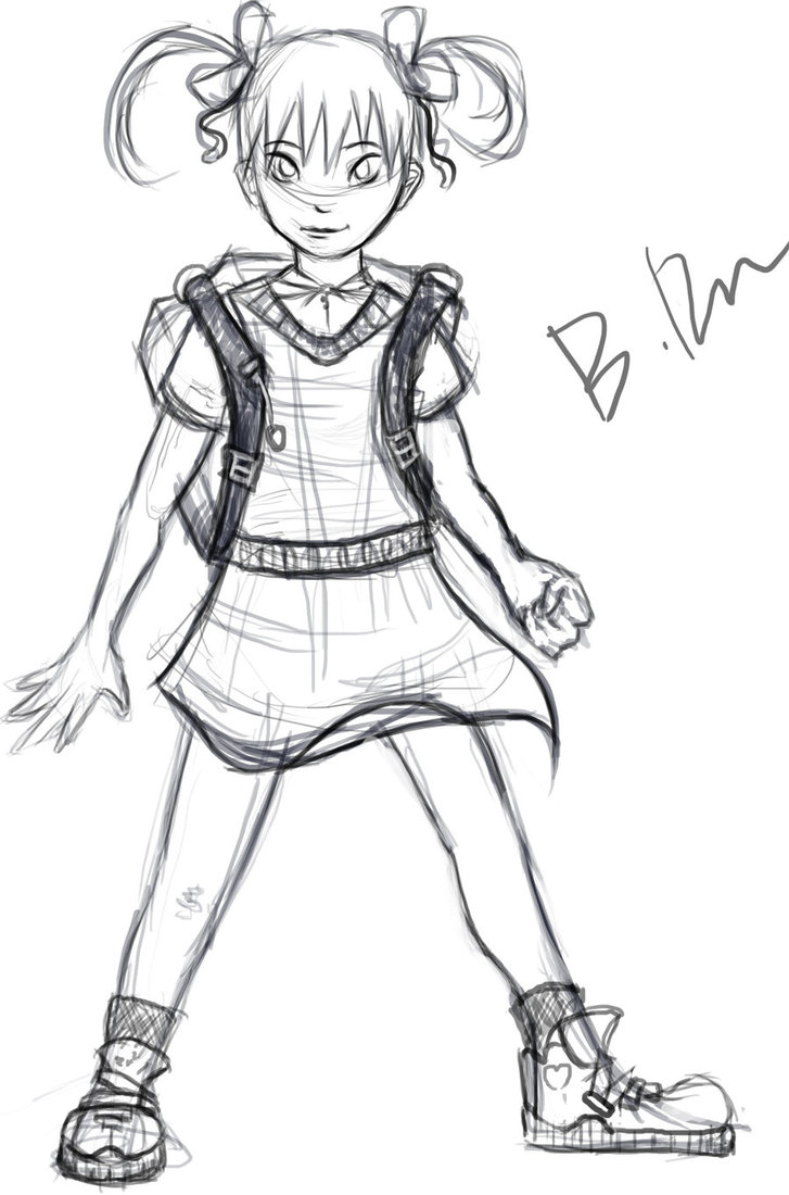 727x1100 Little Girl Sketch By Bennyb92 - Sketch Of A Little Girl