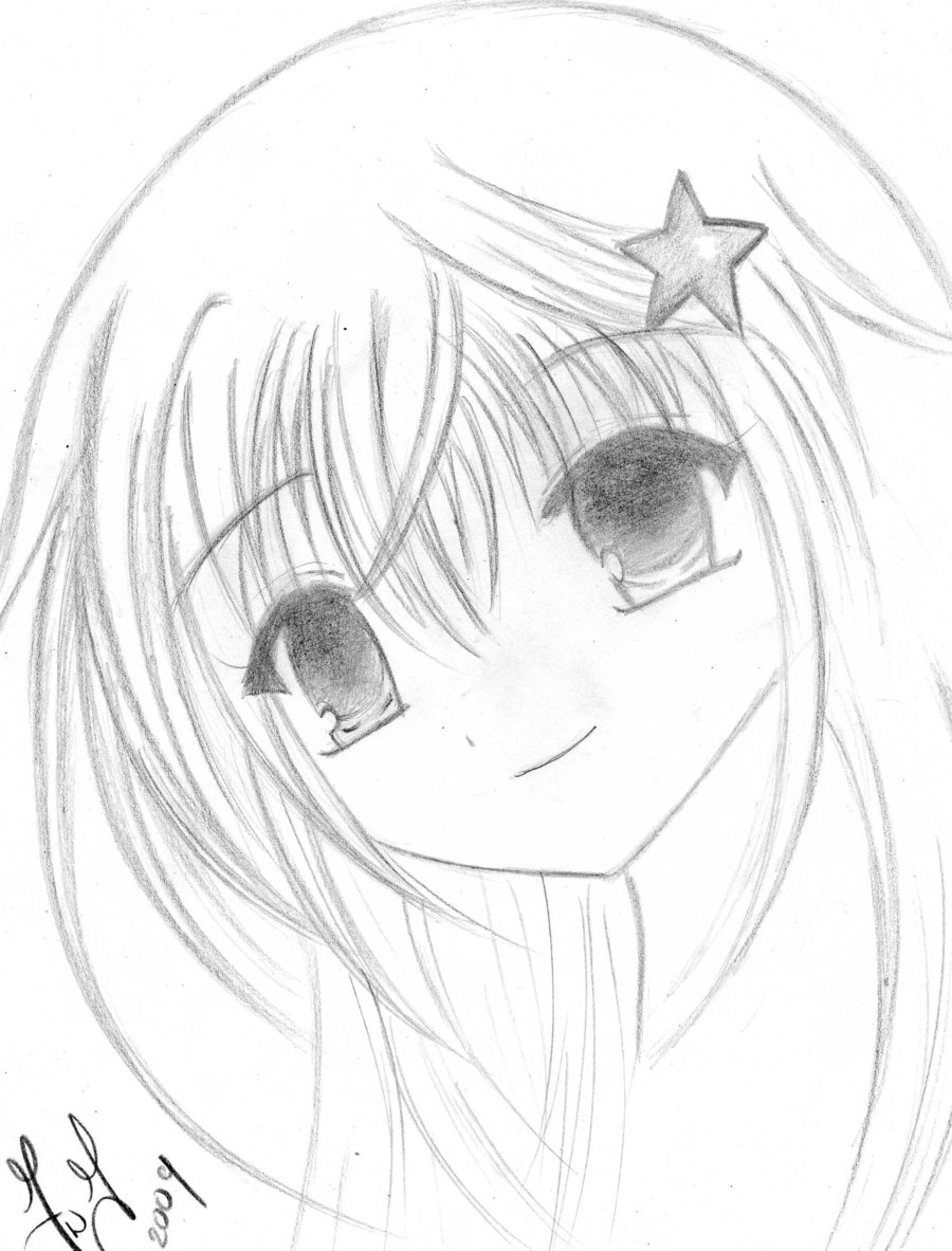 900x1183 Collection Of Drawing Of A Cute Little Girl High Quality - Sketch Of A Little Girl