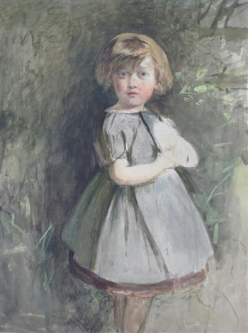 350x470 Sketch Of A Little Girl In A Garden By William Mctaggart On Artnet - Sketch Of A Little Girl