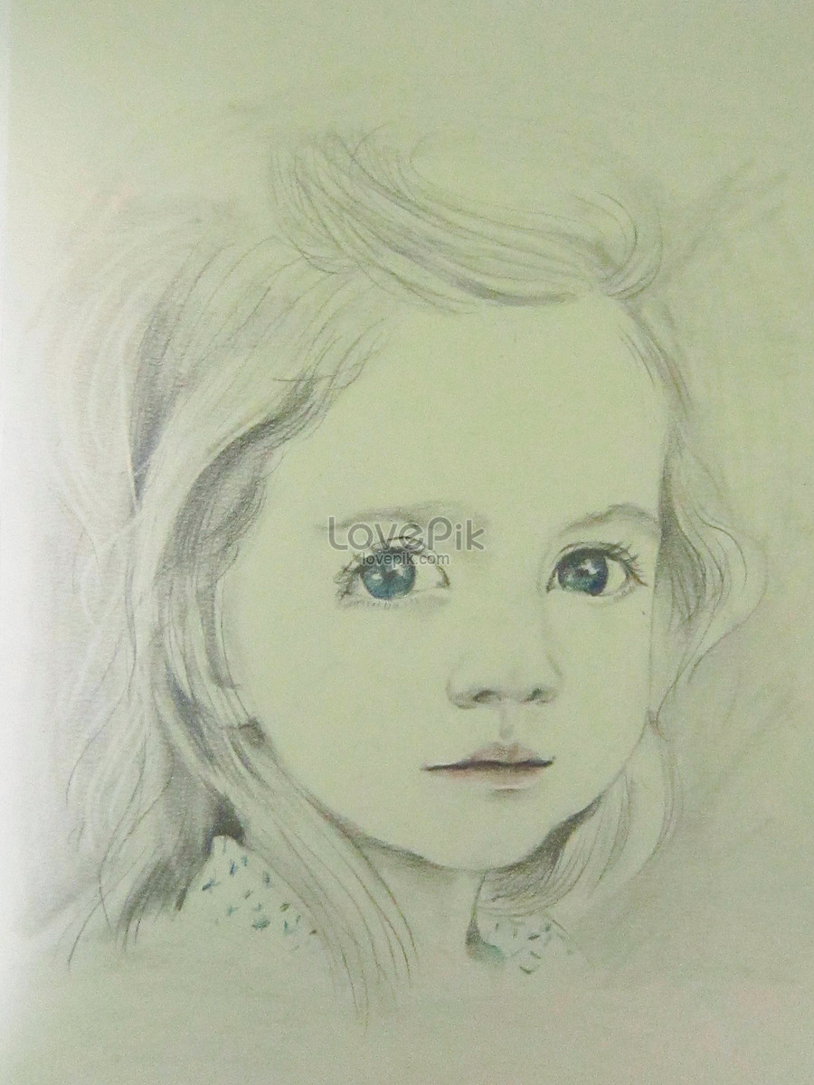 900x1200 Sketching Of A Little Girl Photo Image Picture Free Download - Sketch Of A Little Girl