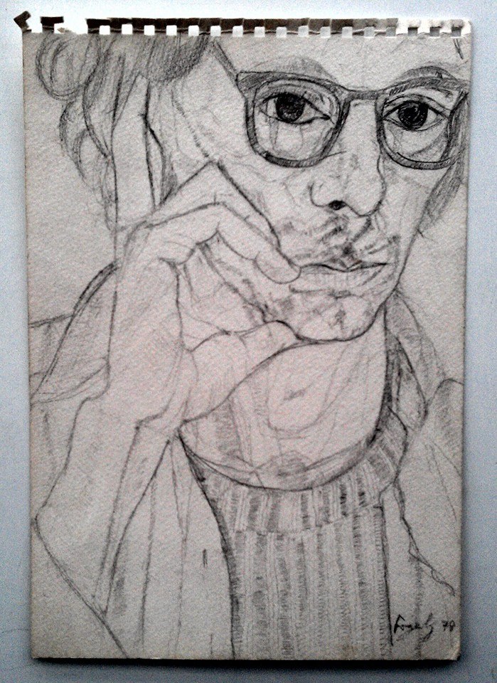 699x960 Reflection (Self Portrait In A Mirror) Brian Fogarty - Sketch Of A Mirror