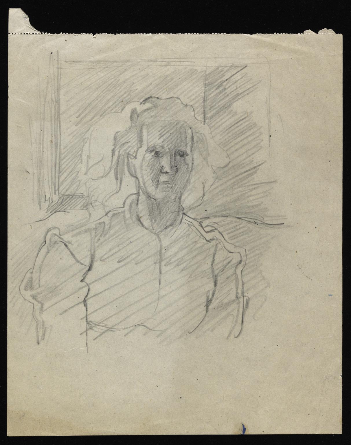 1213x1536 Sketch Of A Clothed Woman Sitting In Front Of A Large Mirror - Sketch Of A Mirror