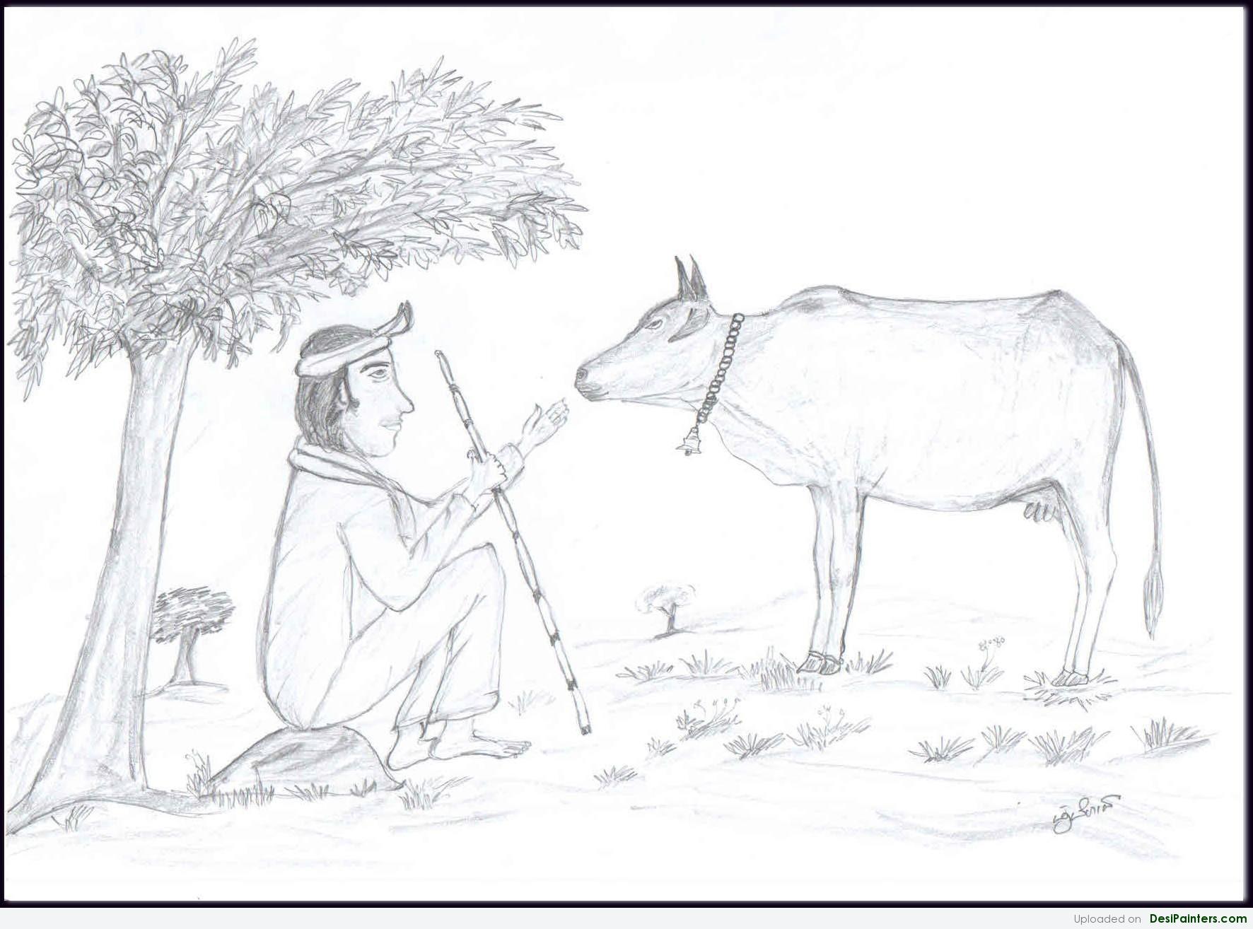 1772x1314 Pencil Sketch Of A Village View - Sketch Of A Pencil