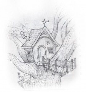 279x300 Quick Tree House Sketch Pencil Amp 30 Minutes In Photoshopcome Blog - Sketch Of A Pencil