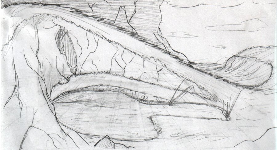 900x489 Pond Sketch By Topspinthefuzzy - Sketch Of A Pond