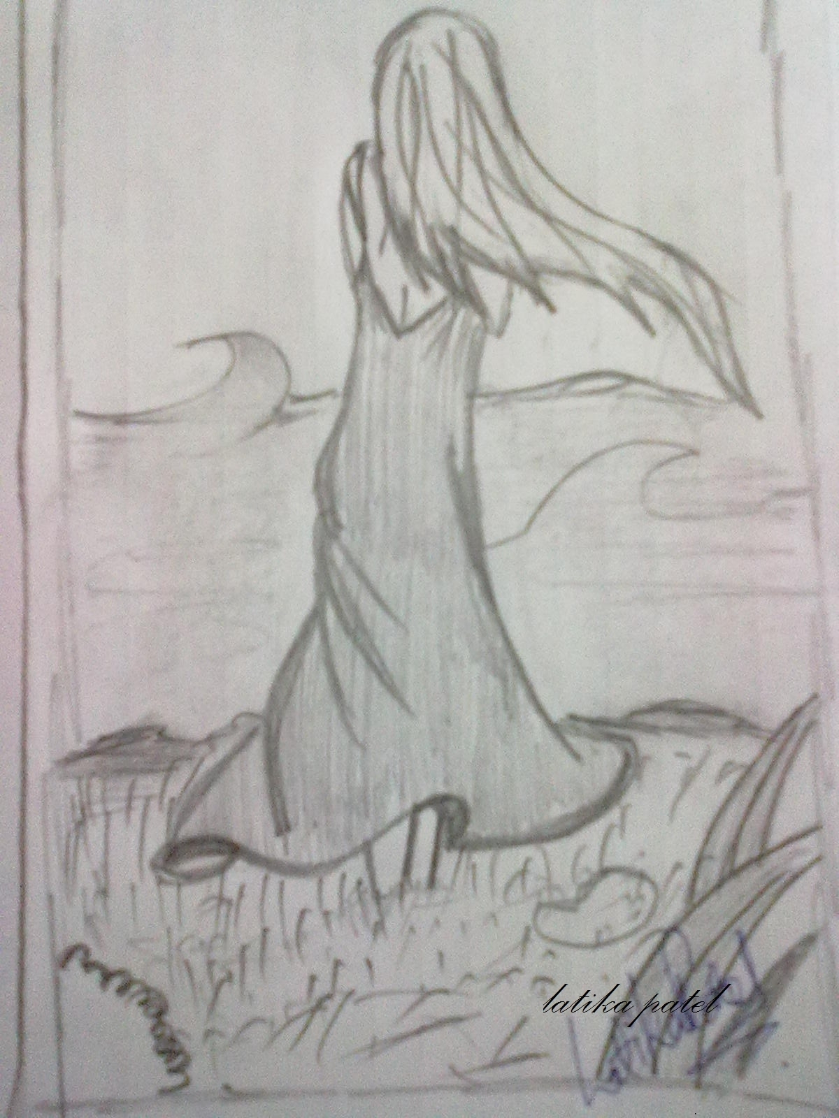 1200x1600 Sketch Drawing Of A Sad Girl Desi Sketch Pictures Pencil Drawing - Sketch Of A Sad Girl