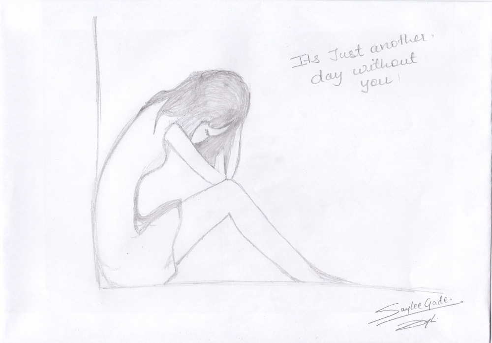 1000x697 Sketch Of A Sad Girl - Sketch Of A Sad Girl