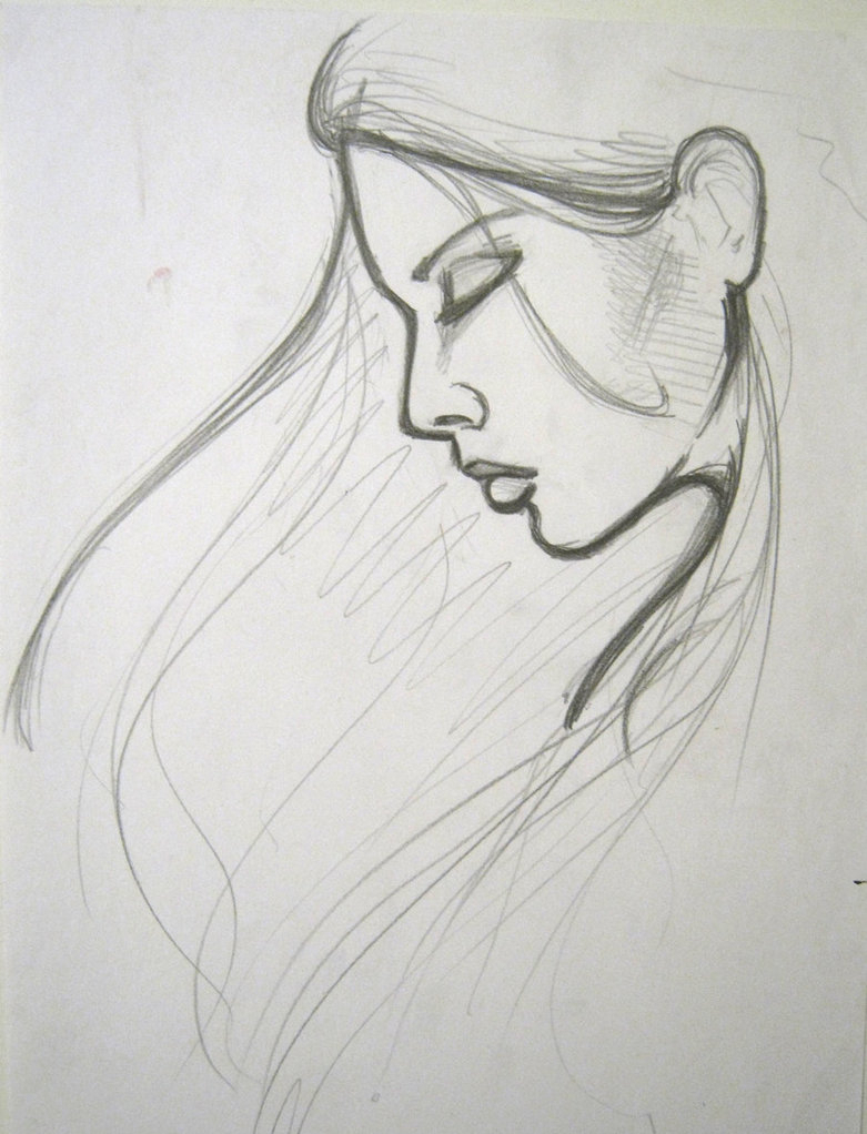 Sketch Of A Sad Girl At Paintingvalley Com Explore Collection Of