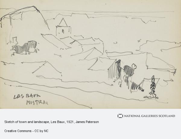 600x461 Sketch Of Town And Landscape, Les Baux National Galleries Of - Sketch Of A Town