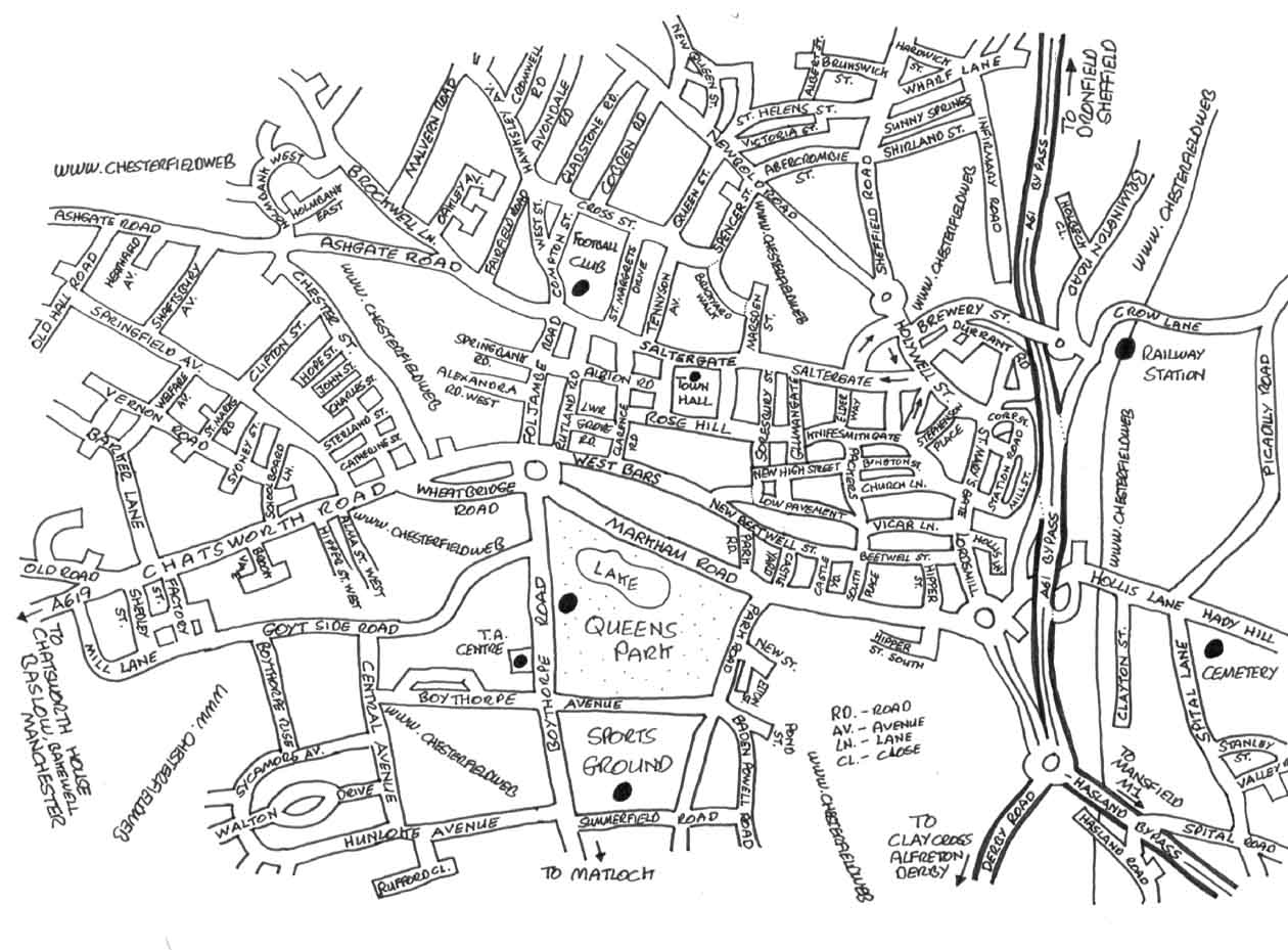 1260x929 The Chesterfield Area Web Site Map - Sketch Of A Town