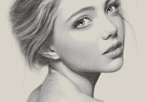 300x210 Sketch Of A Woman Face Drawing Sketch Face Cute Woman Portrait - Sketch Of A Woman Face