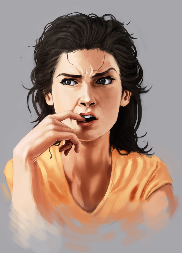 750x1039 Sketch Woman Face By Pyroow - Sketch Of A Woman Face