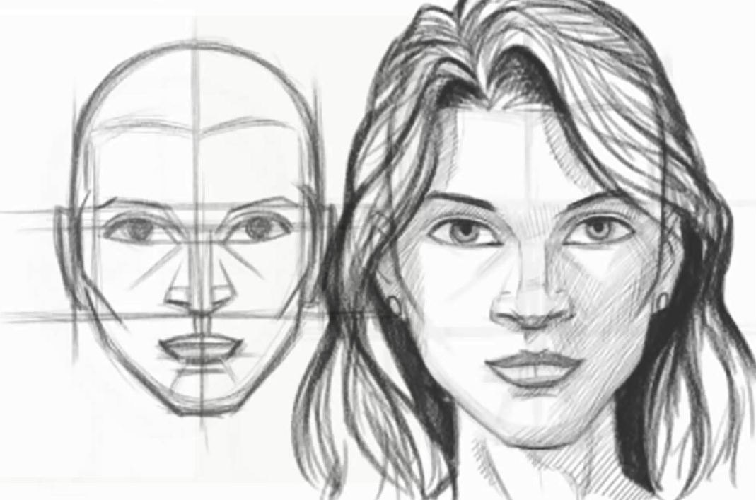 1069x707 How To Draw Archives - Sketch Of A Womans Face