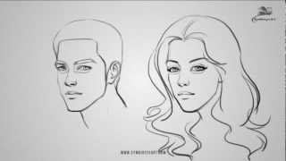 320x180 How To Draw A Male And Female Face - Sketch Of A Womans Face