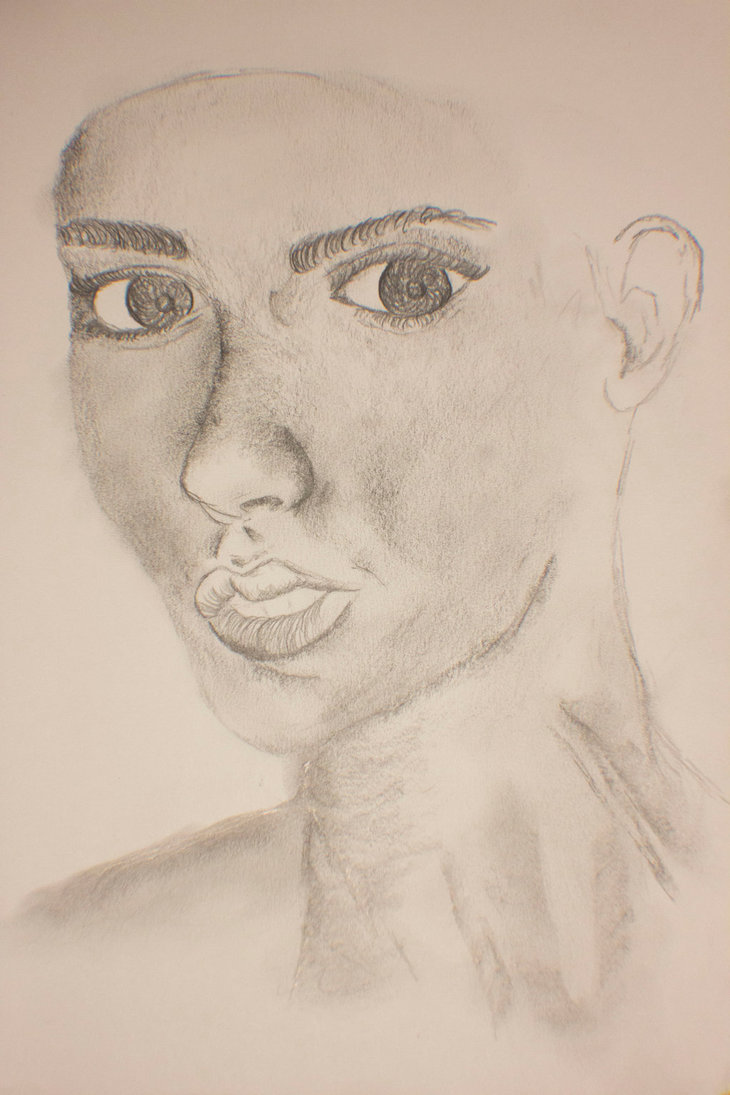 730x1095 Incomplete Sketch - Sketch Of A Womans Face
