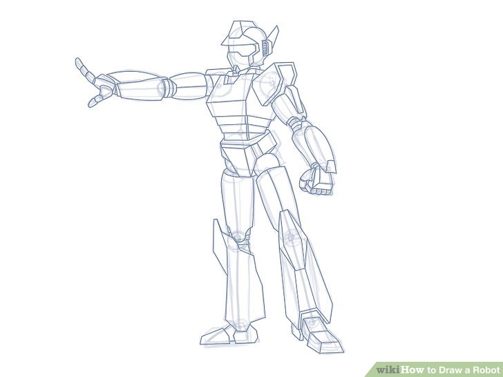 728x546 4 Ways To Draw A Robot - Sketch Of An Arm