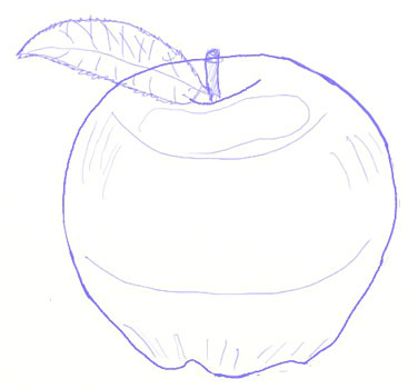 376x350 How To Draw An Apple - Sketch Of Apple Fruit