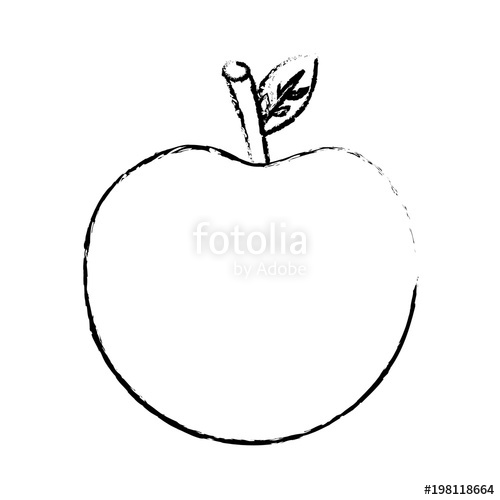 500x500 Apple Fruit Nutrition Diet Fresh Healthy Lifestyle Vector - Sketch Of Apple Fruit